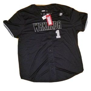 NWT BoxLunch Marvel Black Panther Wakanda T'Challa #1 Baseball Jersey Mens sz 2X